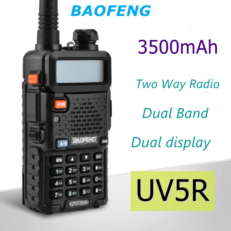 Baofeng UV 5R Car Walkie Talkie Two Way Radio Dual display Dual Band Portable Walkie Talkie High Vehicle Mounted Transceiver