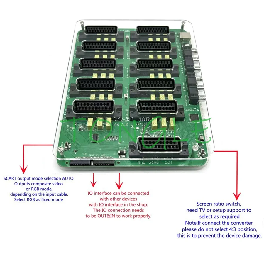 Automatic Switcher, 10 in 1 out, SCART, EUR, 2 Way Out, 1 * SCART European Output, 1 RGBS RCA Output, New