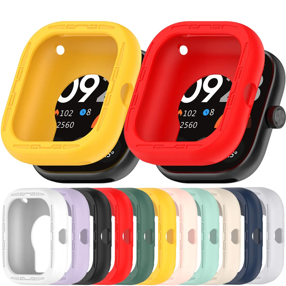 Cover Cases For Redmi Watch 4 Watch4 Soft and Durable Silicone Lightweight Hollow Case Protector Screen Protector Accessories