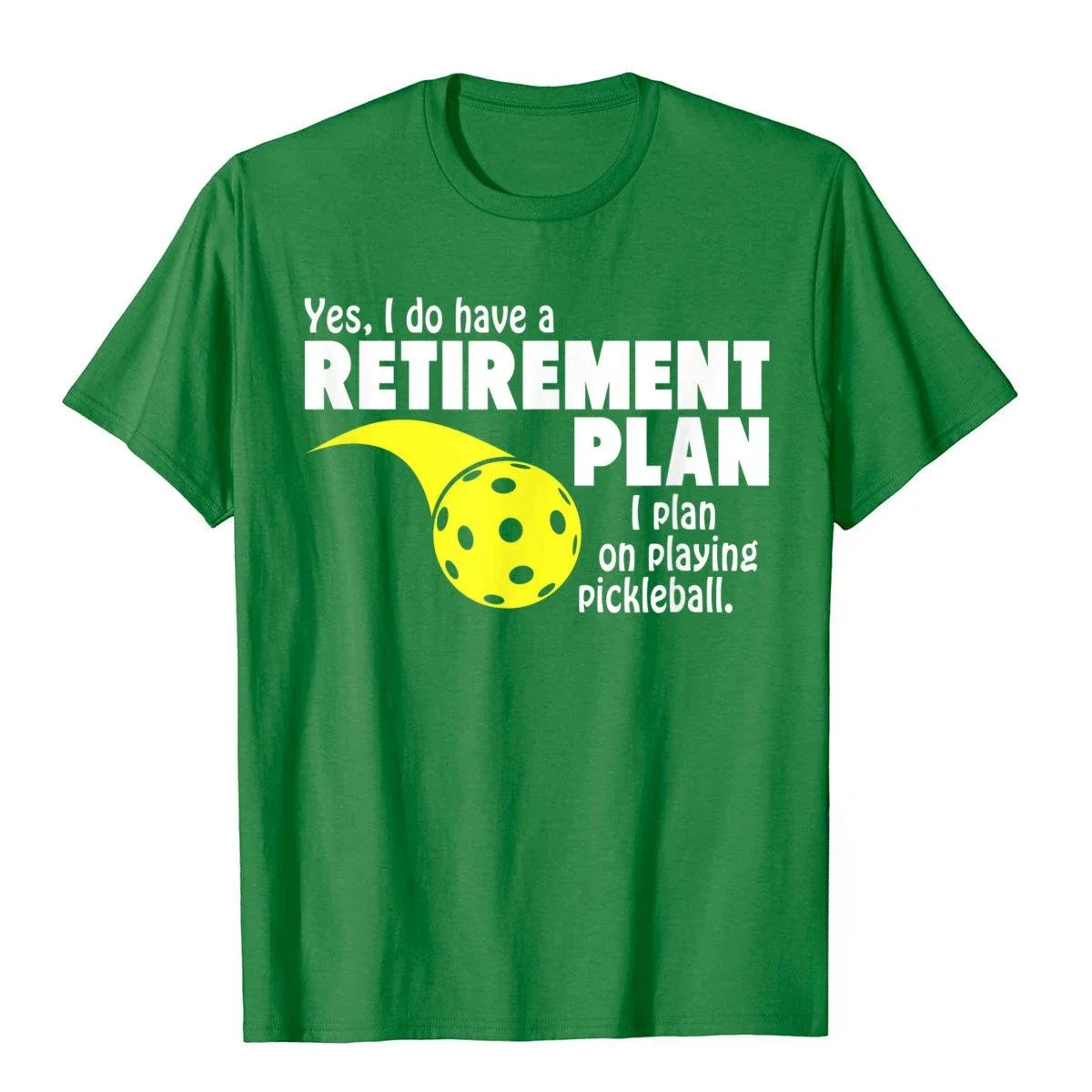 Funny Retirement I Plan on Playing Pickleball T Shirt Top T-Shirts Birthday Funny Men Tops Tee Cotton Vintage Classic Streetwear