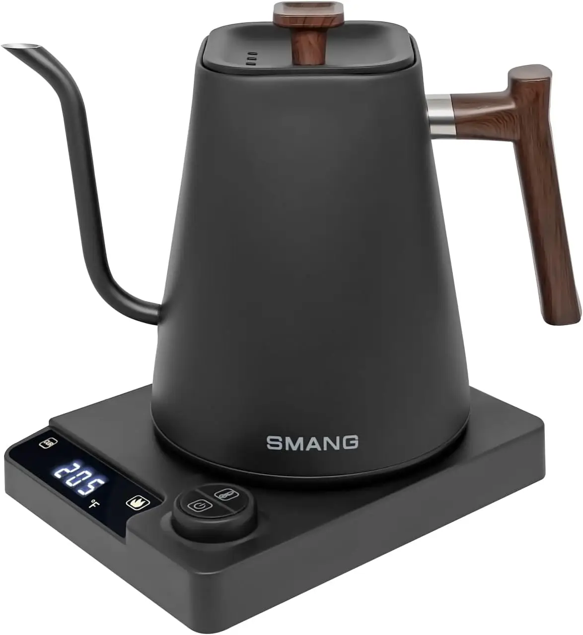 

Precise Gooseneck Electric Kettle, ±1°F Temp Control, 304 Stainless Steel, BPA-Free, 1L Black for Coffee & Tea