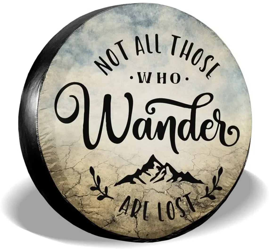 cozipink Not All Those Who Wander are Lost Rv Spare Tire Cover for RV Trailer, Camping Wheel Protectors Weatherproof Universal f
