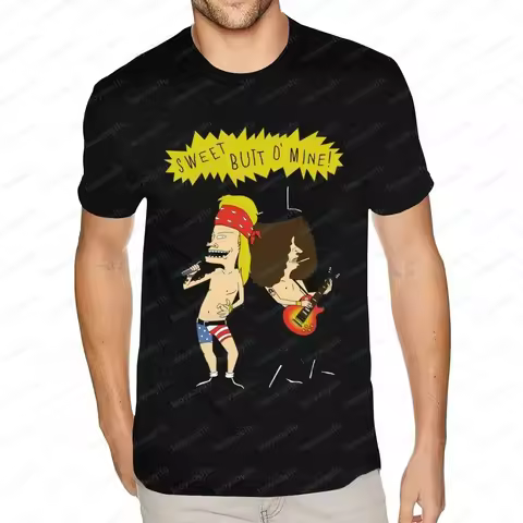 Kawaii Beavis and Butthead TShirts Novelty Funny Cartoon Graphic Tshirts Men Casual Clothing Summer Male Oversized Tshirt
