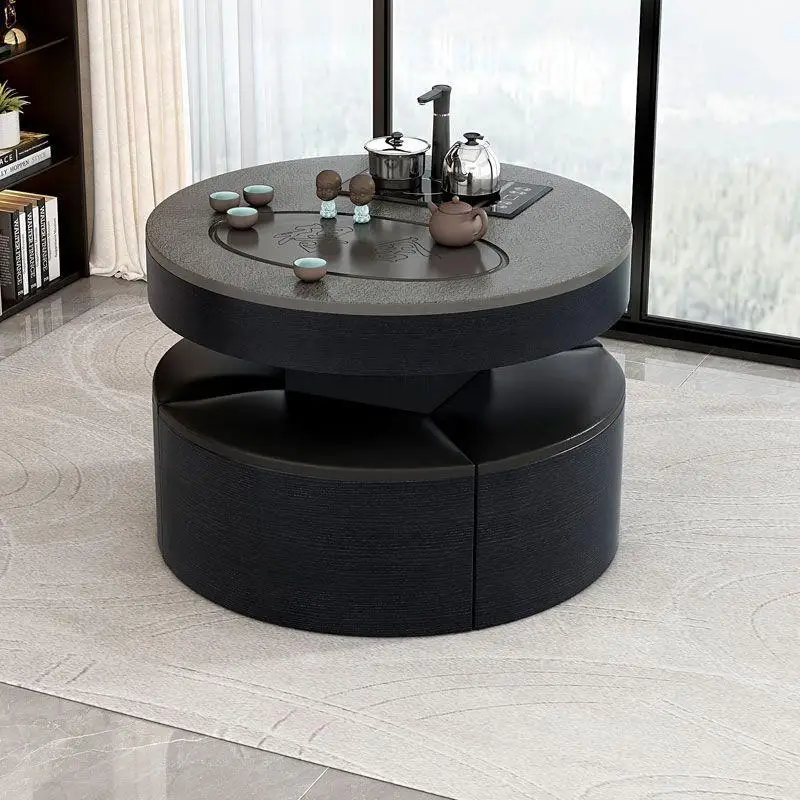 Living room fire stone small coffee table multi-functional automatic tea table and chair combination
