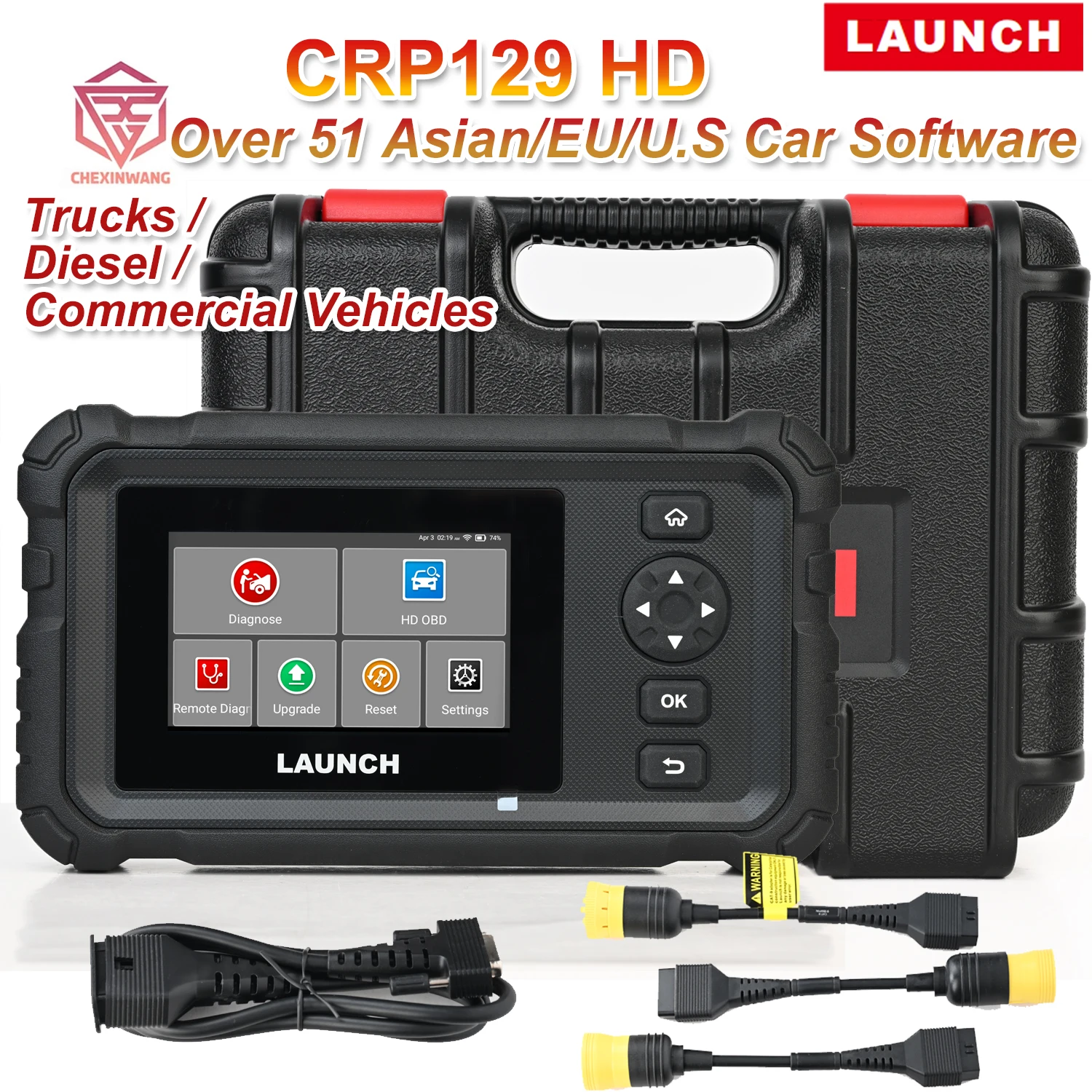 

LAUNCH CRP129 HD Heavy duty Truck Scanner Diesel equipment machinery Code Reader commercial vehicl Creader Diagnostic scan Tool