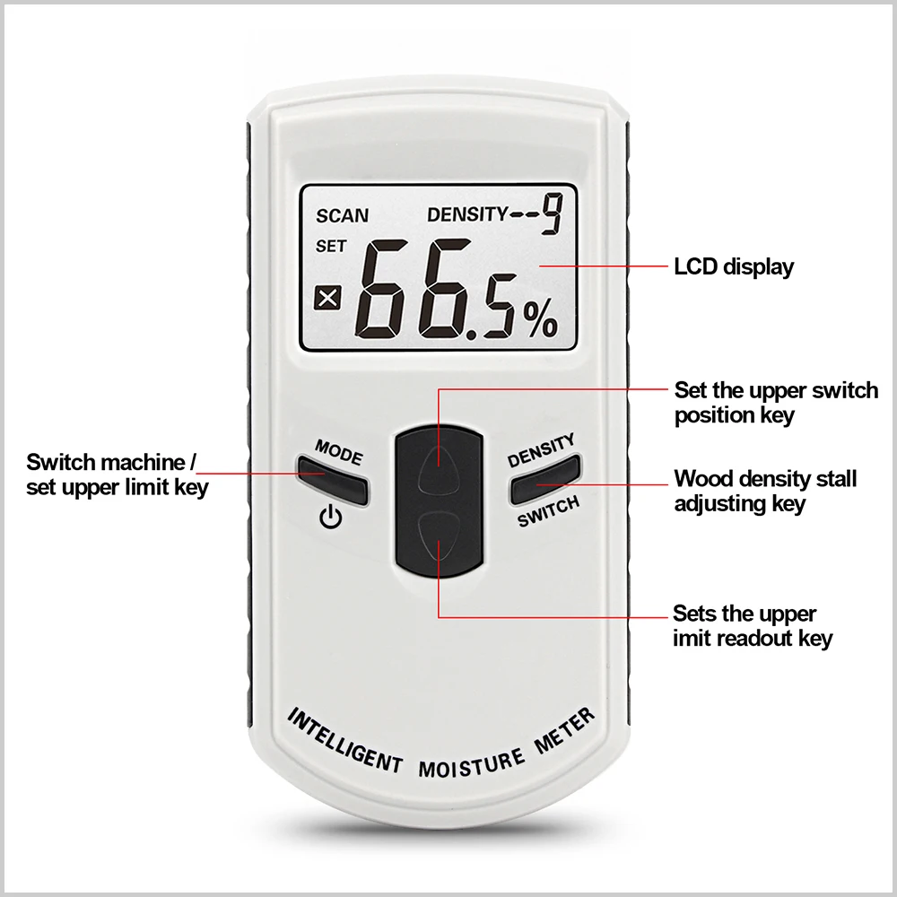 LEERCHUANG Wood Moisture Meter Electromagnetic Sensing Lumber/Timber/Concrete Moisture Meter Damp Detector Wood Humidity Tester