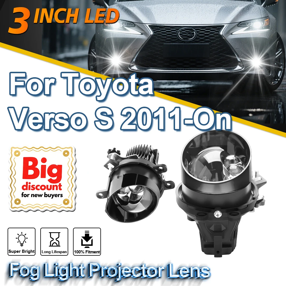 

ROADSUN 3.0 Inch Auto Fog Light Projector Lens Assembly LED Hi-lo Beam Fog Lamp Bulb Car Accessories For Toyota Verso S 2011-On