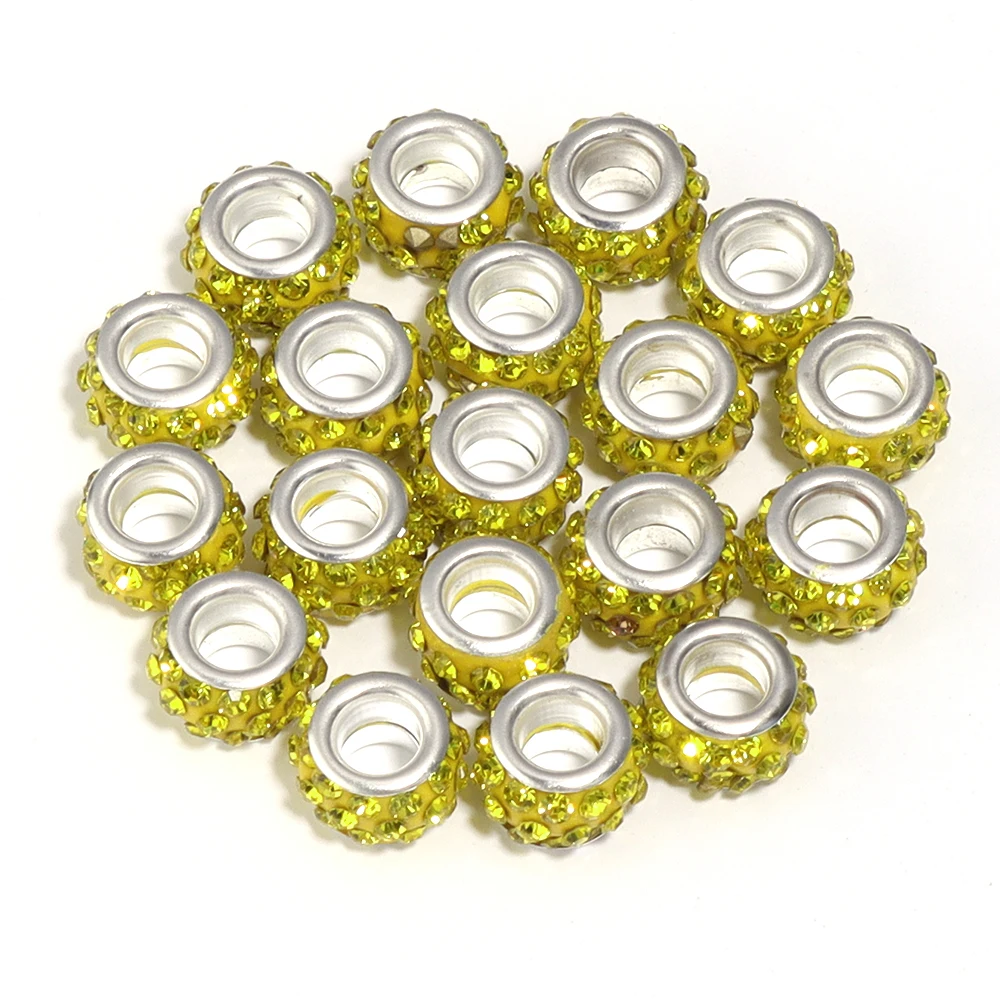 20 قطعة/الوحدة إعداد الماس السيراميك الخرز الحفرة الكبيرة السيراميك الخرز فضفاض الخرز لصنع المجوهرات عقد دي اي واي سوار