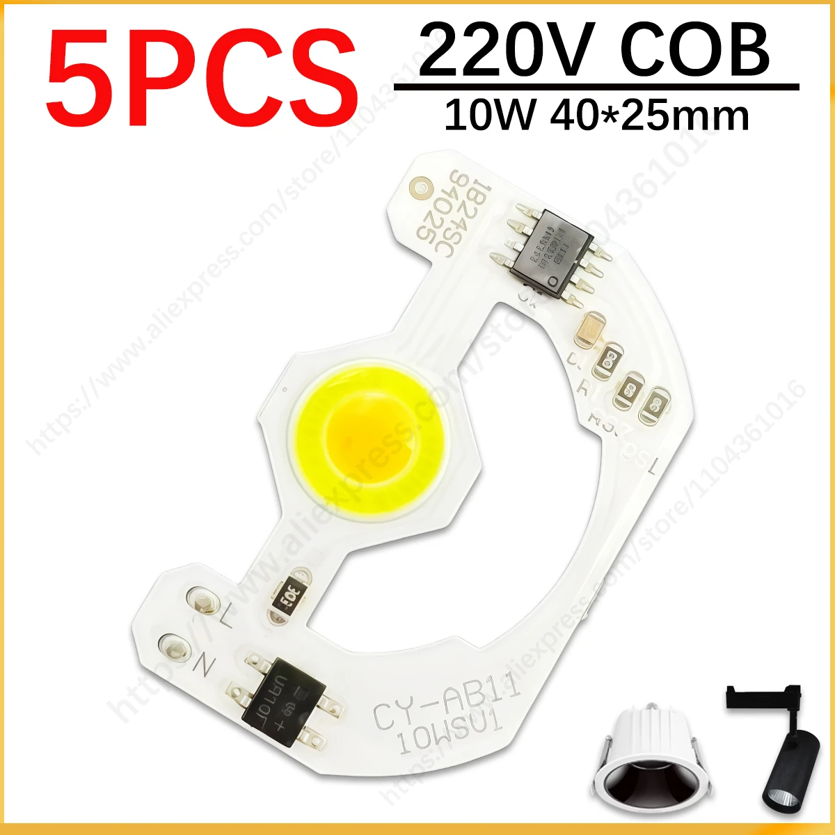 

5-50PCS 4025F11 COB Light Source LED Dual Color COB Chip Cool Warm White 10W 220V For DIY Spotlight Track Flood Light