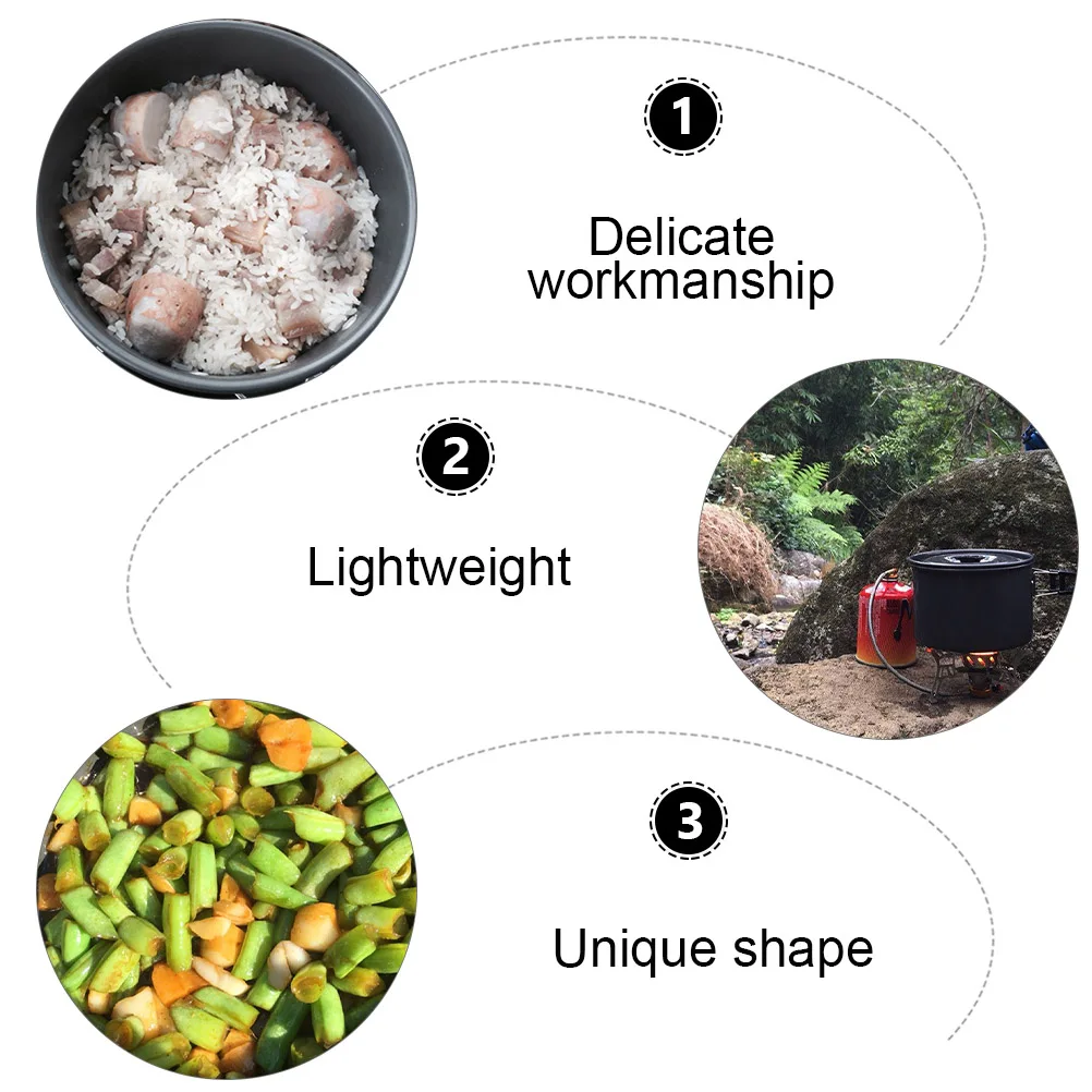 

Aluminum Non Stick Camping Pot Foldable Lightweight Outdoor Cookware Portable Cooking Supply Hygienic Safe Storage Pouch Easy To