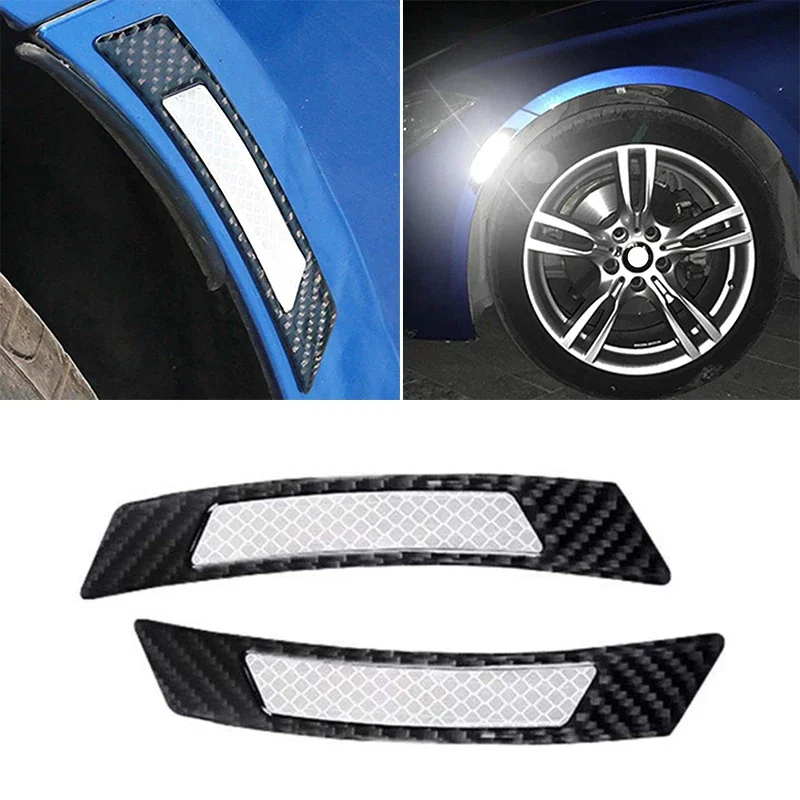 

2PCS Carbon Fiber Car Wheel Eyebrow Arch Trim Lips Strip Flare Protector Practical Car Acesssories