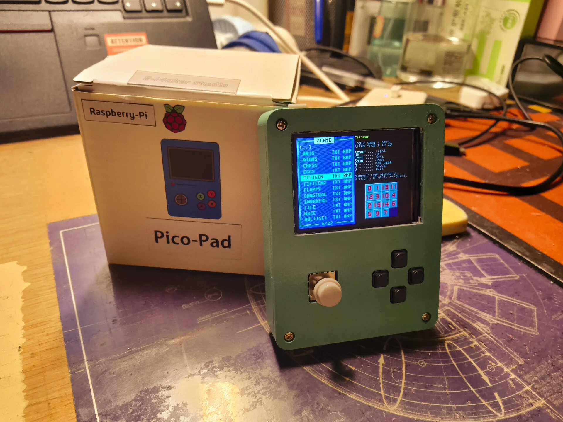 console-de-jeu-portable-a-ecran-couleur-pico-pad-prise-en-charge-python-arduino-avec-joystick-et-extension-de-carte-sd