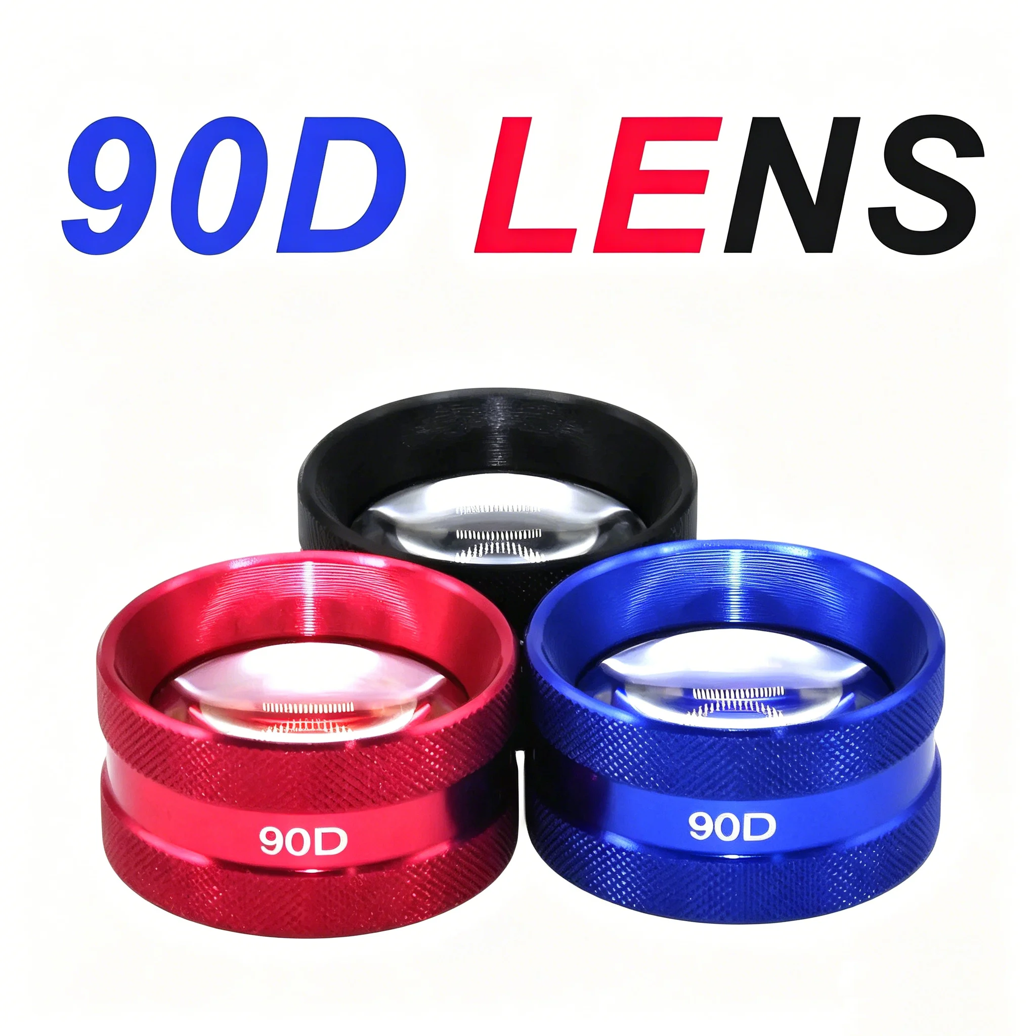 Free Shipping Classic Red Blue Black Color 90D Lens Ophthalmology Slit Lamp Fundus Examination Aspheric Lens Ophthalmic Lenses