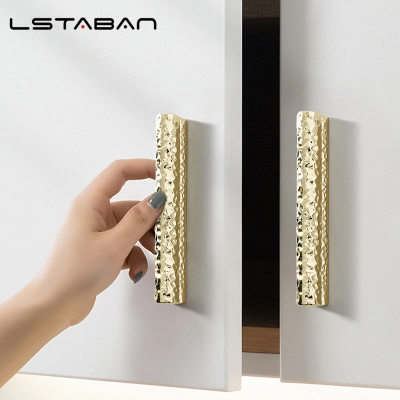 Nordic Hammer Grain Wardrobe Door Handle Luxury Furniture Hardware Drawer Cupboard Shoes Cabinet Wine Door Knobs Kitchen Handles