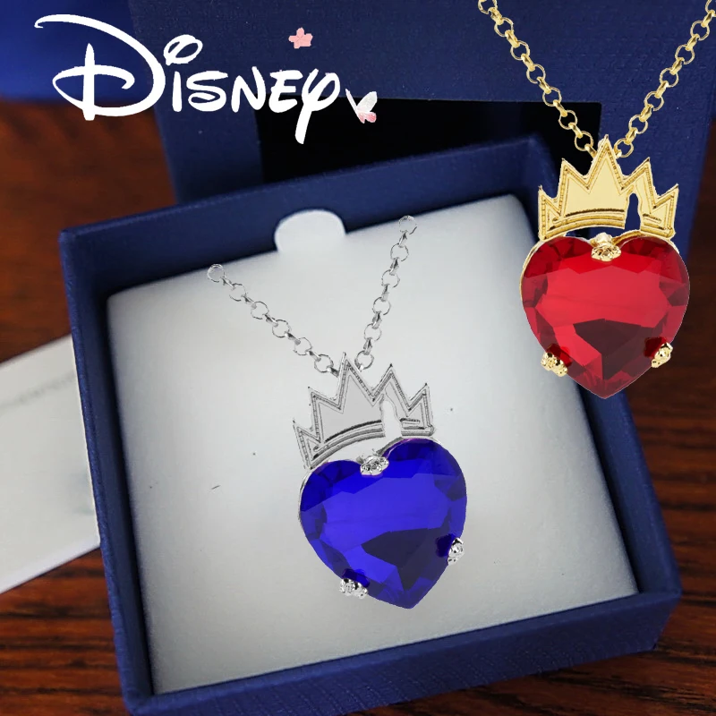 

2024 New Fashion Trend Disney Descendants 3 Crystal Crown Delicate Pendant Necklace Heart of The Sea Necklace Accessories Girls