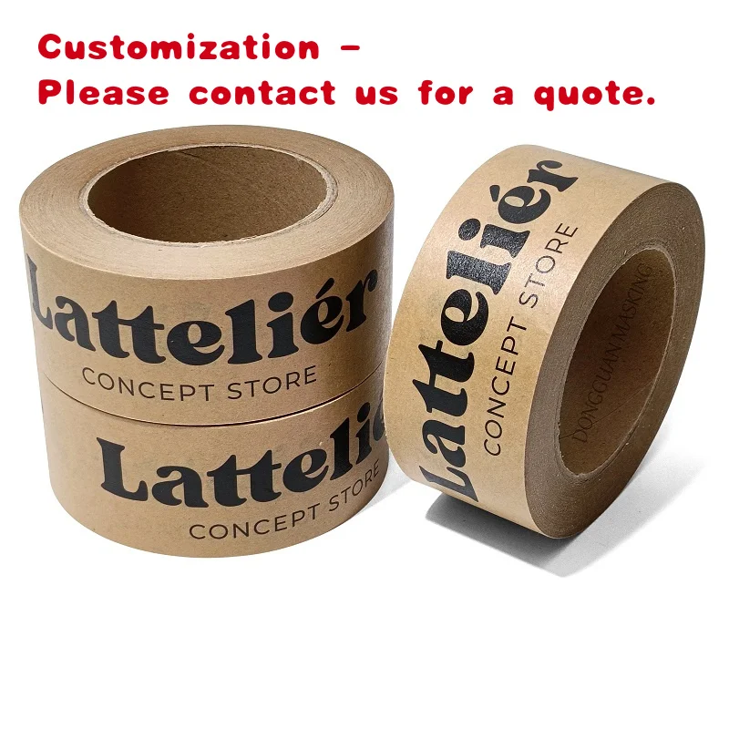 custom.Personalized Self Adhesive Single Side Brown Custom Gummed Self Adhesive Kraft Packing Tape