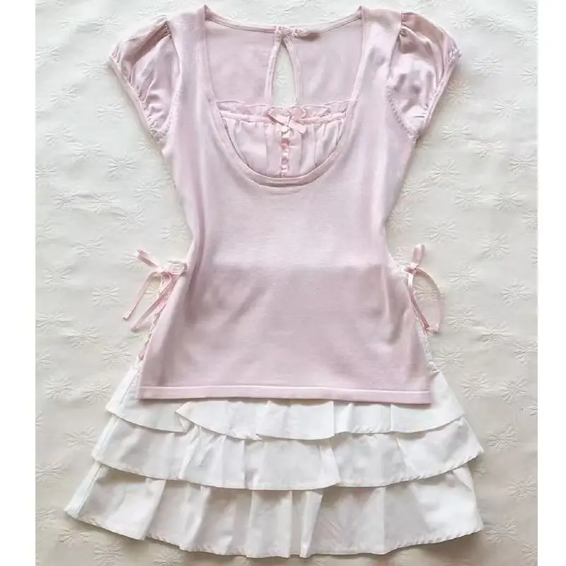 Aesthetic Vintage Leopard Print Hot Girl T-Shirts Women Design Y2k Short Sleeve O-neck Slim Tops Retro Casual Summer Clothing