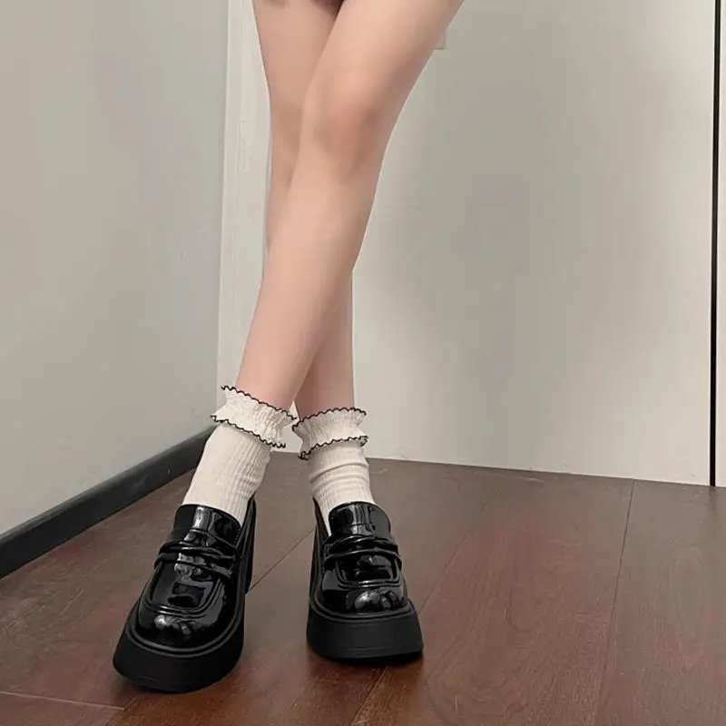 

Women's Japanese Style JK Uniform Shoes High Heel Mary Jane Leather Loafers Spring 2025 New Thick Sole Height Increasing