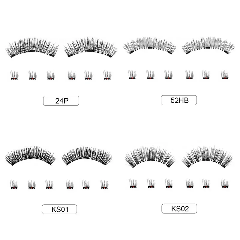 Long-lasting Makeup Tool 3 Magnets Easy To Apply Acrylic Box Long-lasting Magnet Lashes Magnetic Eyelashes Eyelash Extension