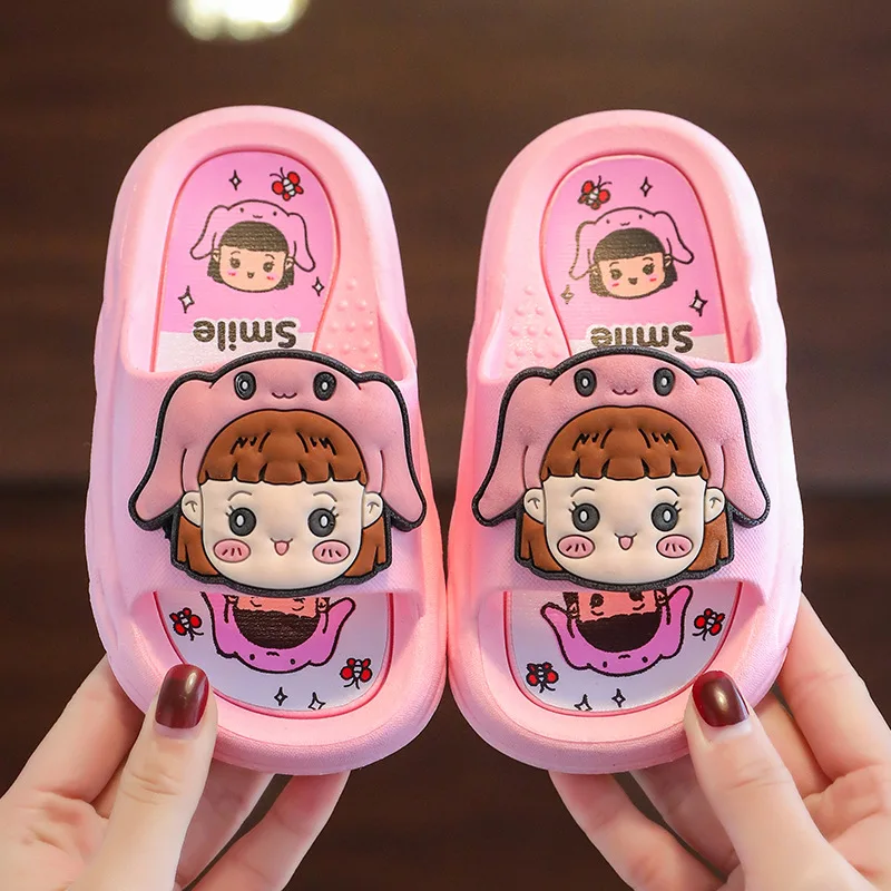 Pantuflas Girl Shoes Summer New Cartoon Children Slippers Cute Girl House Shoe Anti Slip Children Shoes Flip Flops Zapatos Niña