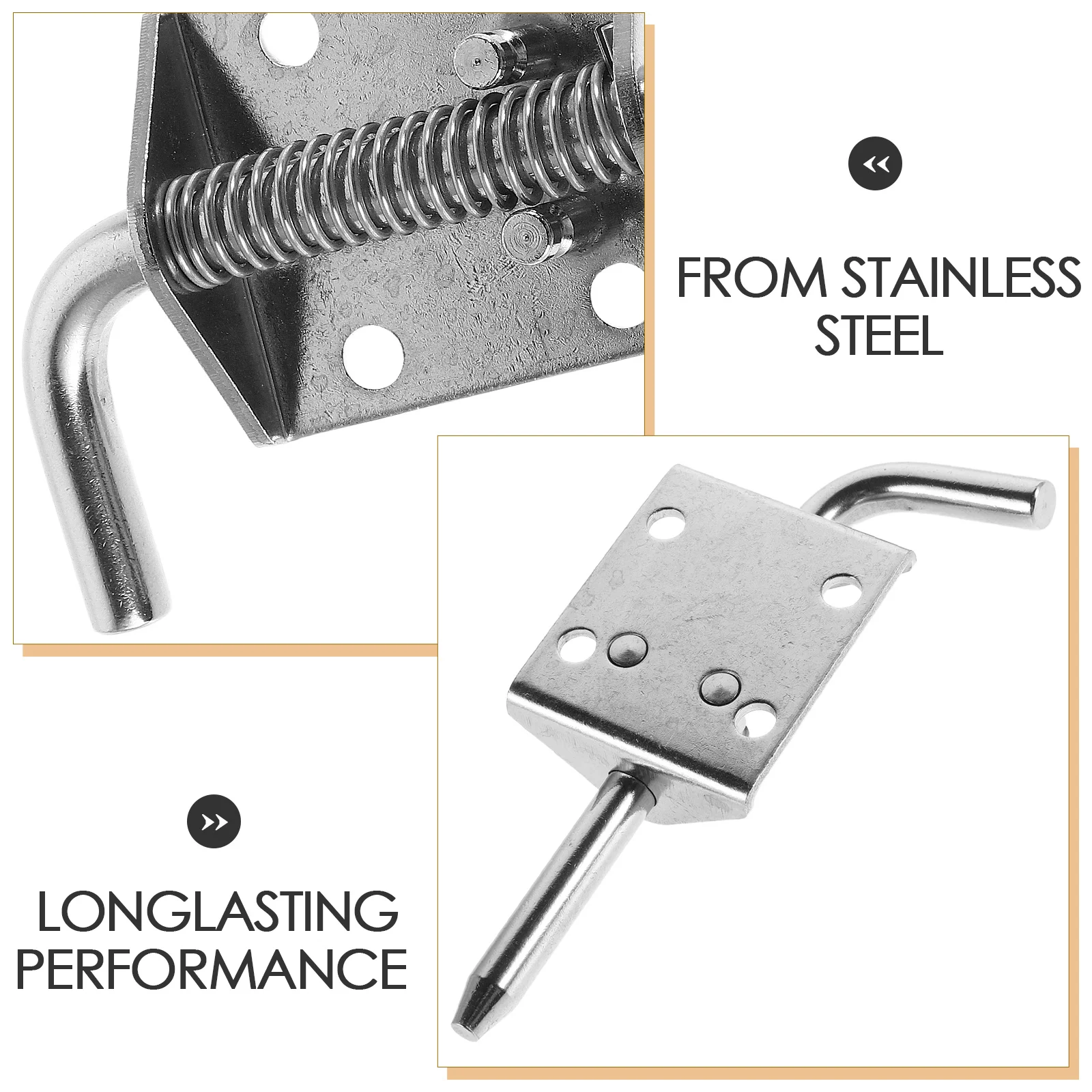 Roestvrijstalen grendelstift Veerbelast L-vormig slot voor buitentrailers Kasten Heavy Duty Quick Release-beveiliging