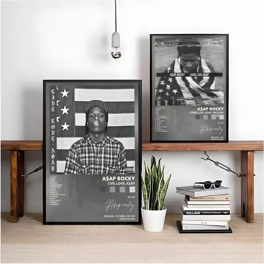 مغني الراب A-ASAP روكي اللوحة الخط HD طباعة شخصية قماش جدار جدارية الفن صور لغرفة المعيشة ديكور المنزل