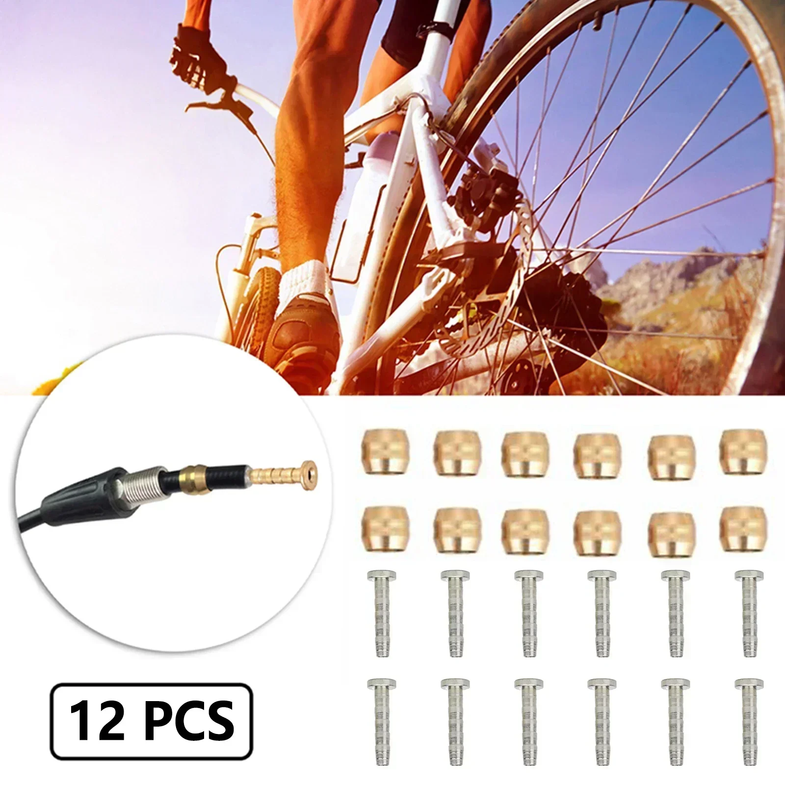 

12pcs Bike Brake Hose Oil Needle Olive And Brass For BH59 BH90 Unburst MTB Bicycle Accessories Disc Brake Hose Oil Needles