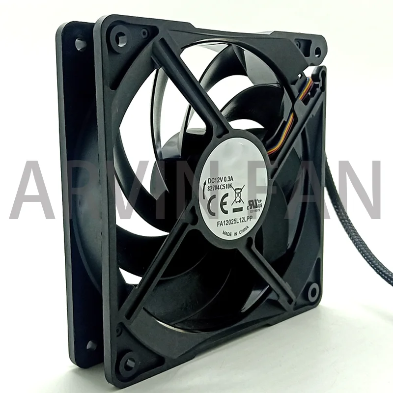 

FA12025L12LPP PWM Cpu Computer PC Cooling Fan 12cm 120mm,DC12V 120X120X25mm 4-Pin,0.30A 2600RPM