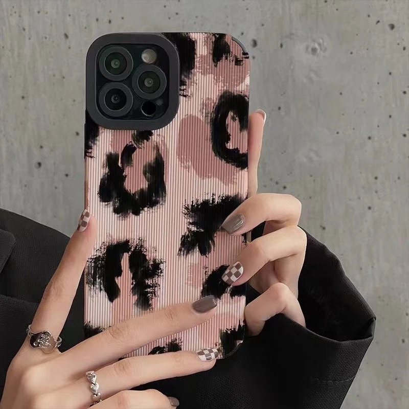 Ottwn Vintage Leopard Print Phone Case For iPhone 13 12 11 14 Pro Max 7 8 14 Plus X XS Max XR Soft Silicone Shell Leopard Cover