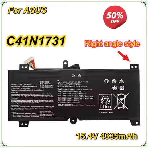 C41N1731 C41N1731-2 Laptop Battery for ASUS ROG Strix Gl704 GL504GM G515GV GL504GW GL504GS GL704GM S5C Rog15.4V 66Wh