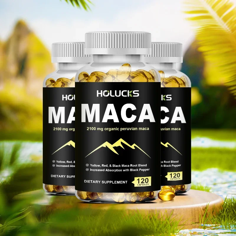 30X Natural Concentrated Extracts Black + Red + Yellow Maca Root,  Black Pepper, Maca Root Capsules 2100 mg