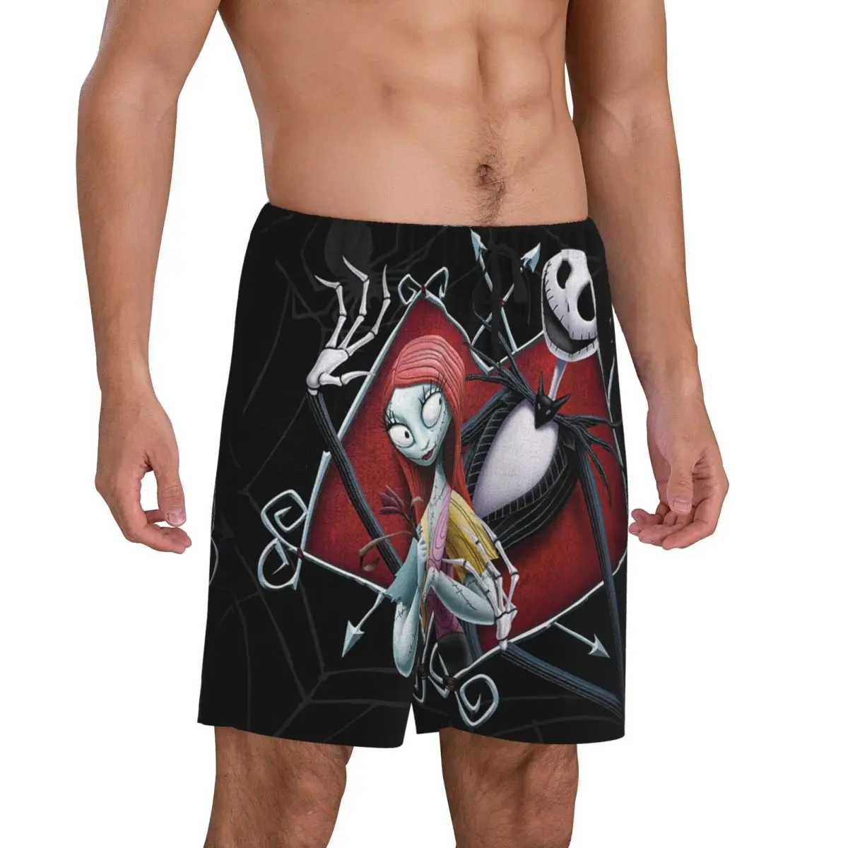 مخصص هالوين الجمجمة جاك سالي بيجامة قيعان الرجال تيم بيرتون عيد الميلاد فيلم الرعب صالة النوم السراويل تمتد ملابس خاصة