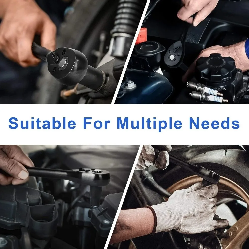 

19 шт., высококачественный набор метрических шлицевых головок, 1/2 дюйма, привод Cr-V, 12-гранный набор торцевых ключей, 8-32 мм, 6-угольный набор торцевых ключей, инструмент для ремонта