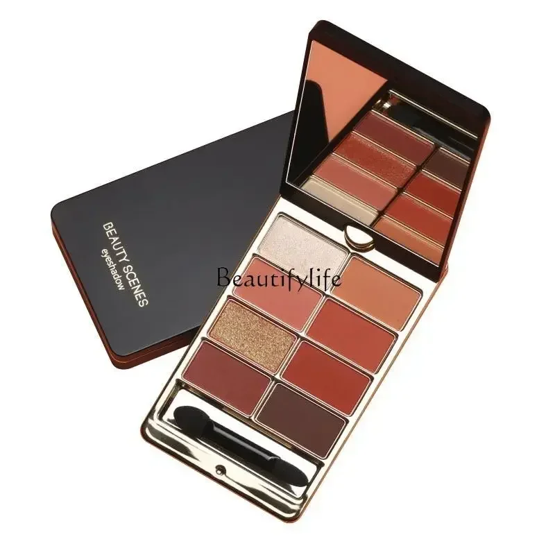 

Eight-color rotating eyeshadow disc, super fire, portable, compact, waterproof, matte, earth color, non-smudging