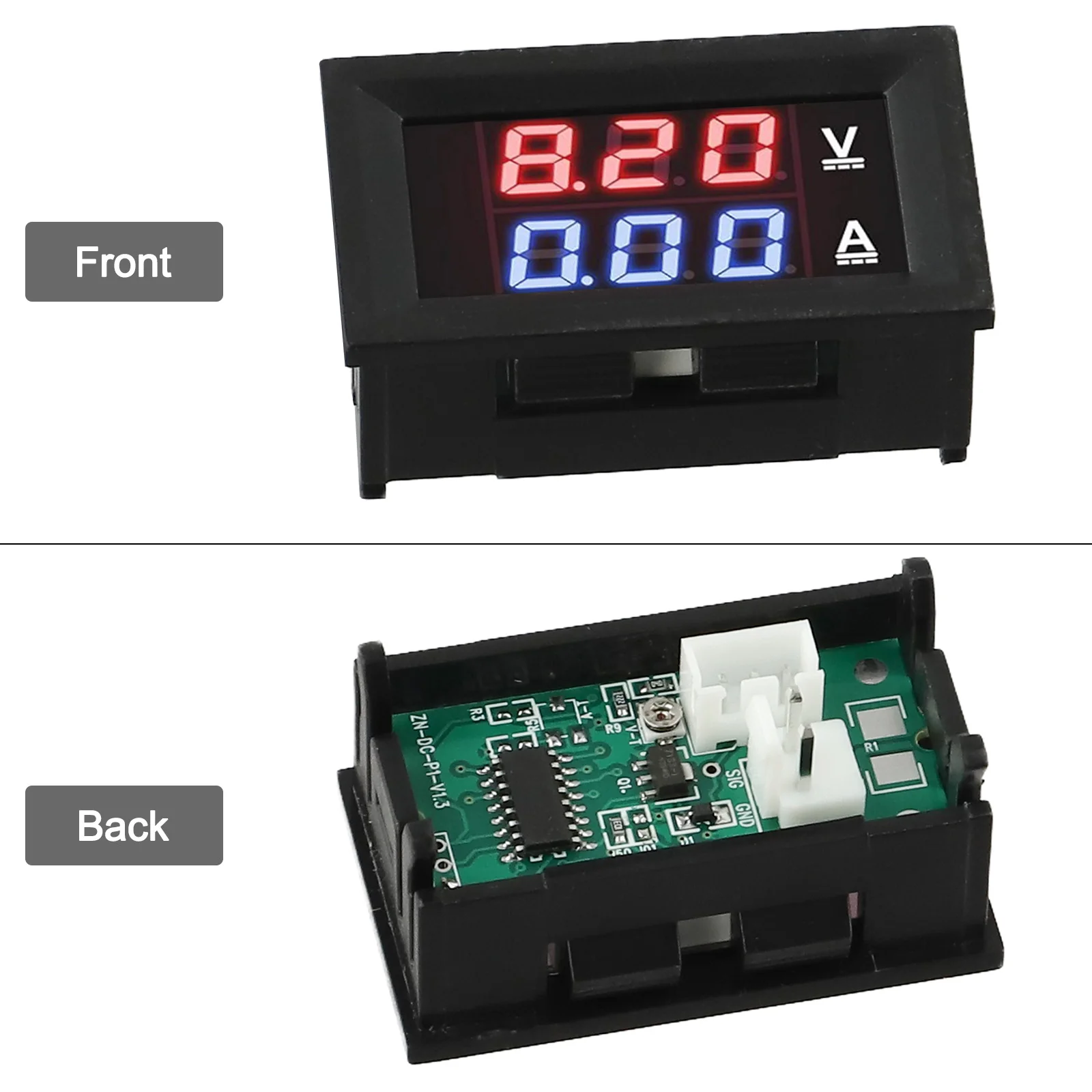 LED Digital Volt Amp Meter 2pcs Set DC 4 5 100V 50A with Shunt for Home Battery and Model Railroad Applications