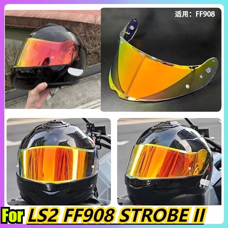 Helmet Visors For LS2 FF908 STROBE II Motorcycle Helmet Lens FF908 BLUE Lens Helmet Windshield Replacement Accessories