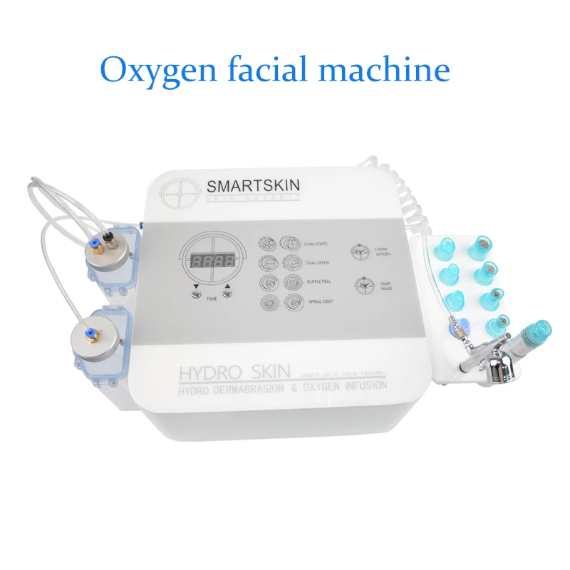 

Портативная машина для гидродермабразии 2 в 1, кислородная инфузия и нежное отшелушивание для спа-салона, красоты, домашнего использования