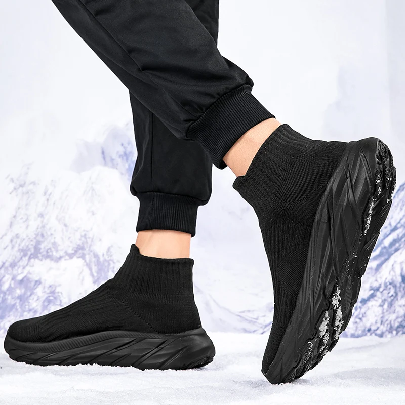 

Unisex Leisure Sports Socks Shoes with Fashion Thick Soles Breathable Fly Weave Increased Height Walking Footwear