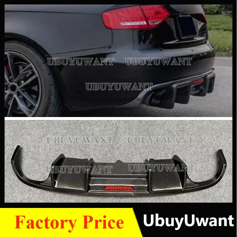 Rear Bumper Diffuser Body Kit Splitter Spoiler For Audi A4 B8 B8.5 S-Line Sedan 2009-2016