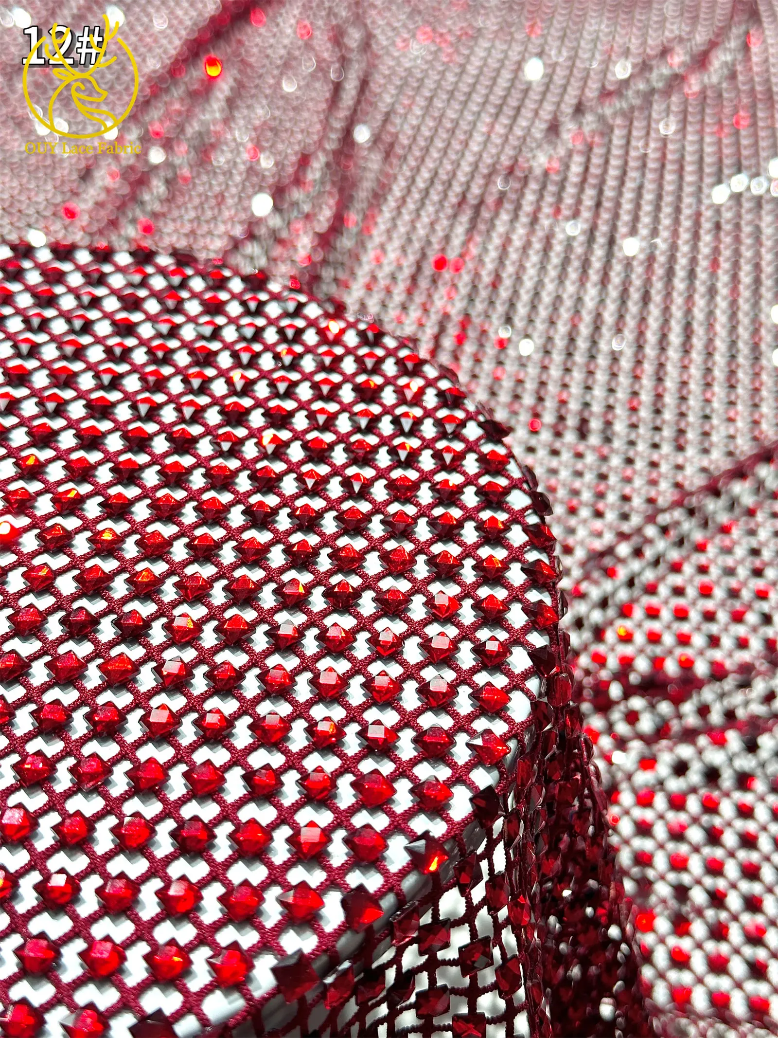 Hochwertiger nigerianischer Glasrhinestone-Netzstoff 2026 – Königliche afrikanische französische Strass-Kristallspitze für Party- und Abendkleider zum Selbermachen – Detail 19