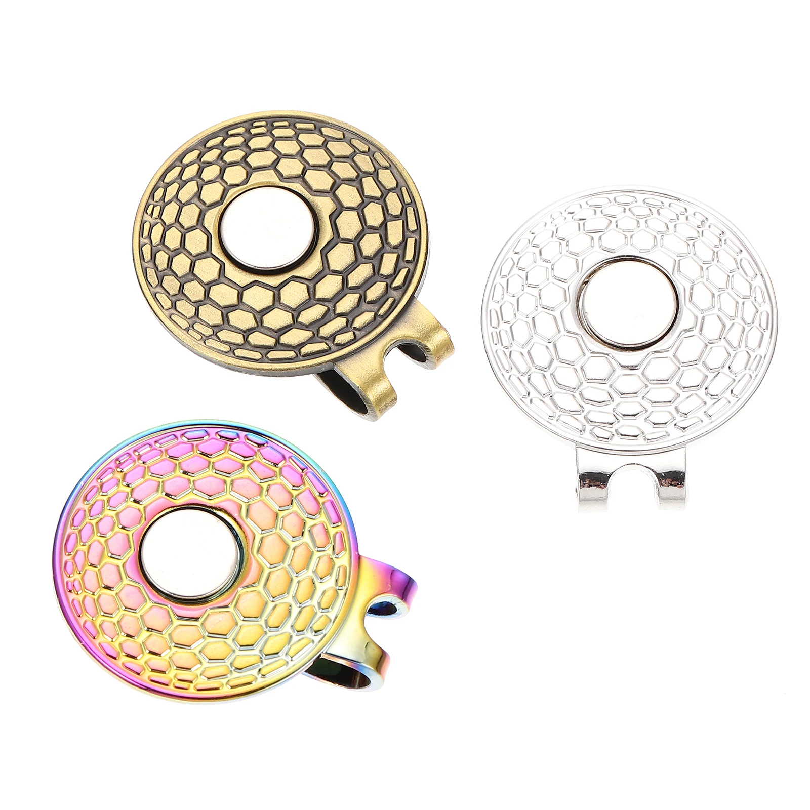 

3pcs Golf Ball Marker Clips Hats Caps Visors Durable Zinc Alloy Portable Golfs Accessory Lightweight Hat Marker Decorative Clip