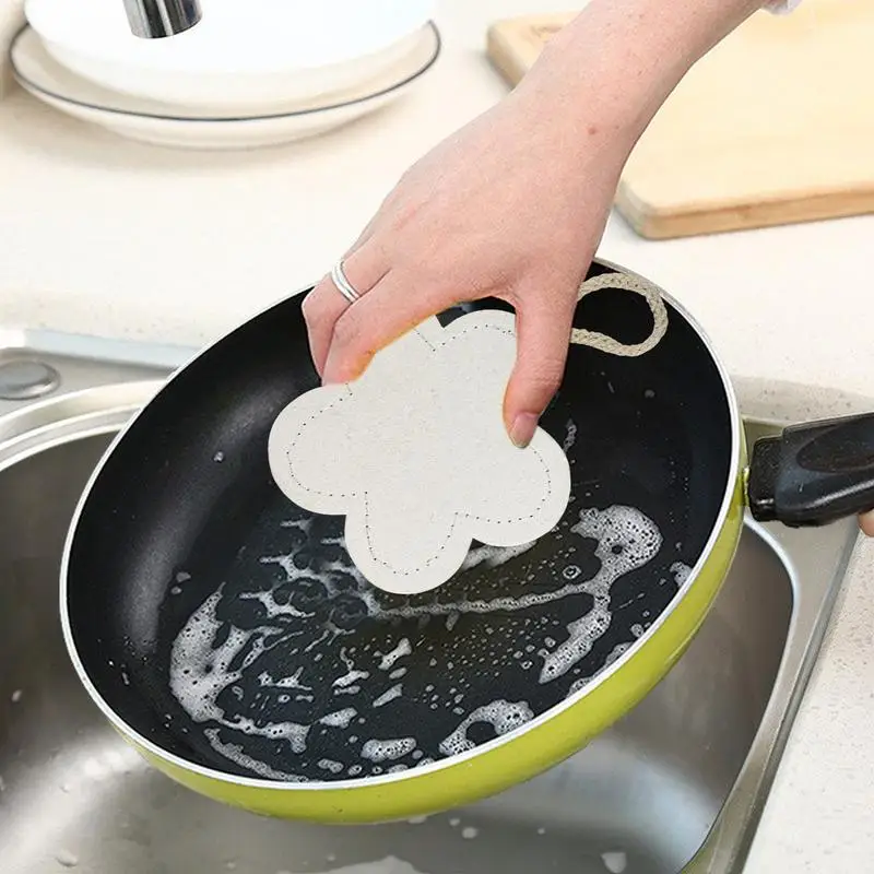 Loofah Dish Sponge, Eco Scrub Scourer, esponja de lavagem de louça sem riscos, ecológico para panelas e panelas, limpeza de cozinha