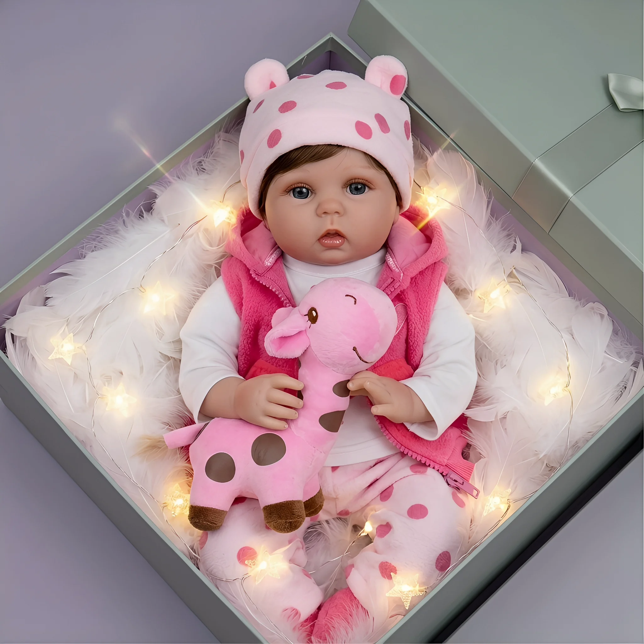 

20 inch reborn doll, realistic newborn vinyl baby doll toy, best Christmas or birthday gift, suitable for children aged 3 and above