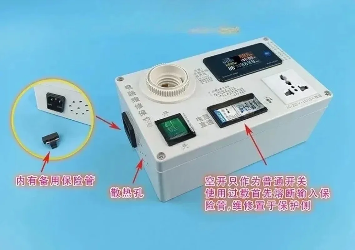 Prise de Protection d'entretien électrique, alimentation à découpage, cuisinière à Induction, compteur de puissance TV, ampèremètre, Test LED Portable