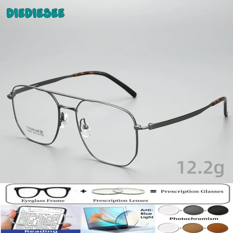 DIEDIESEE Polygonal Double Beam Large Frame Can Be Matched With Myopia Ultra Light Fashion Retro Prescription Glasses X15901T