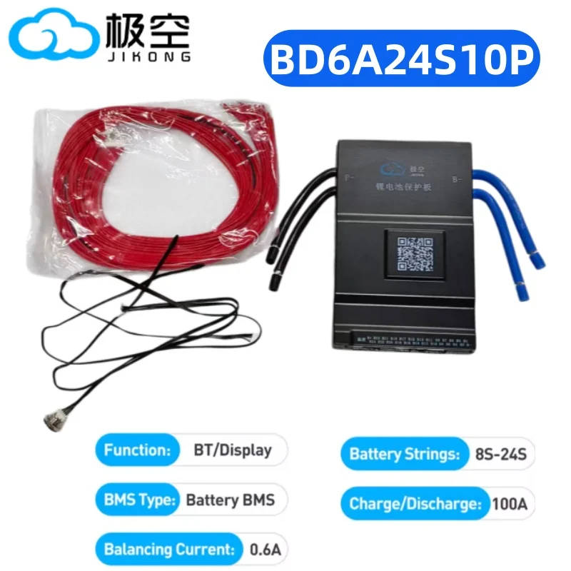

JIKONG JK-BD6A24S10P Smart BMS 8S-24S Li-ion/ Lifepo4/ LTO Battery Active Balance Management System 100A Balance Current 0.6A