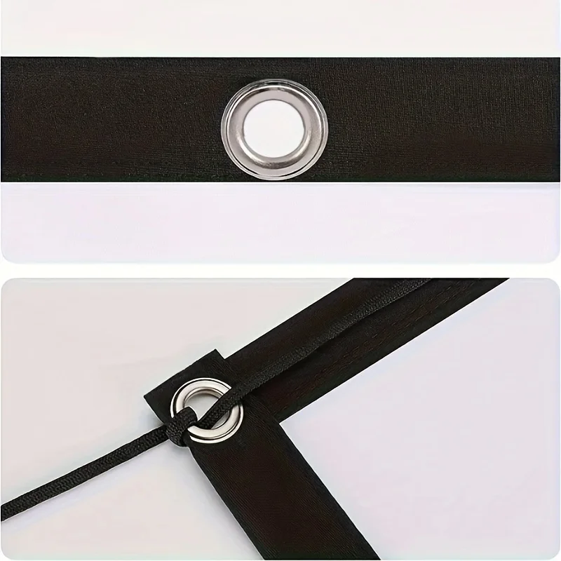 Tela de projeção de filme branco clássico de 60 polegadas com corda. Pode ser limpo e engomar sem se preocupar com ficar sujo.