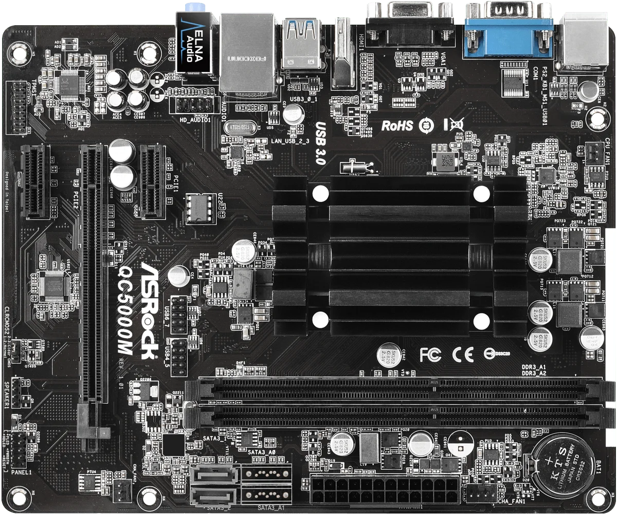 ASRock QC5000M motherboard Integrated AMD Radeon HD 8330 Graphics AMD FT3 Kabini A4-5050/5000 Quad-Core APU DDR3 32GB M-ATX