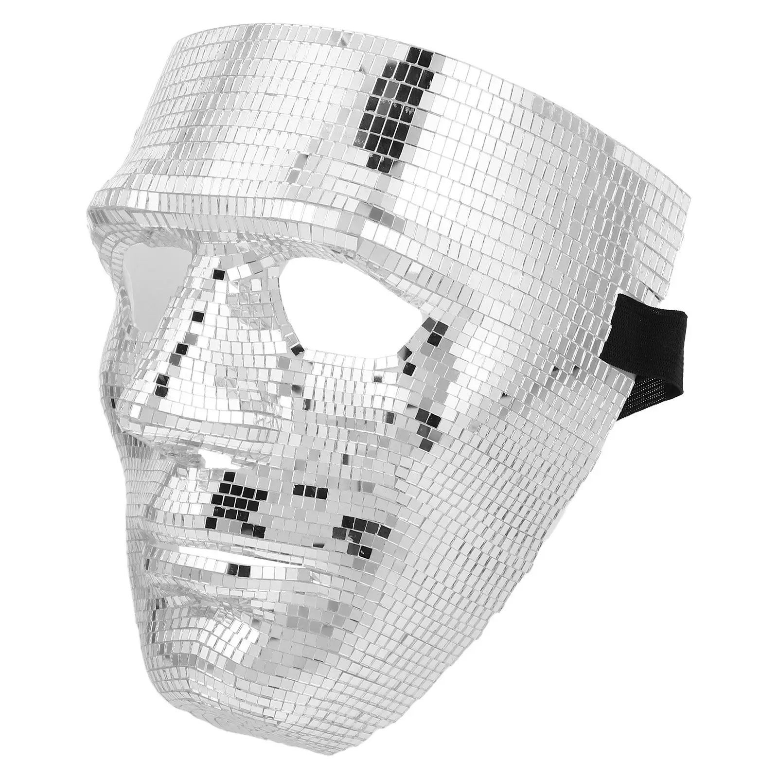 Disco Ball Masquerade Mask Shiny Glitter Face Cover for Halloween Party Prom Carnival Nightclub Festival Costume Party Mask