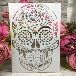 A4 29cm Vintage Skull DIY Layering Stencils Wall Painting Scrapbook Coloring Embossing Album Decorative Paper Card Template